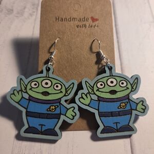Toy Story Pixar Green and Blue Alien Earrings